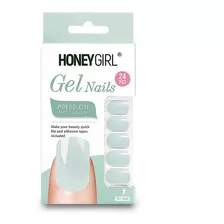 Honeygirl® Uñas Postiza Gel Nail De Color Con Adhesivo 24pcs
