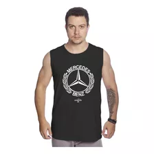 Camiseta Regata Masculina Estampa Escudo Mercedes Algodão 