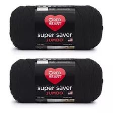 Ovillo Gigante Red Heart Super Saver, Paquete De 2, Negro, 2