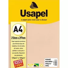 Papel Verge A4 180g Com 50 Folhas Cor Salmão - Usapel Cor Coral-claro