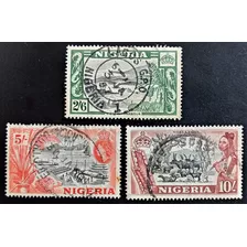 Nigeria, Serie Sc 88-90 Escenas Y Lugares 1953 Usada L17963