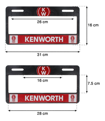 Par Marco Portaplacas Impreso Camion Trailer Universal F Foto 9