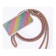 Carcasa Brillo Arcoiris Colgante Para Todos Los Samsung