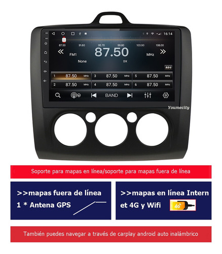 Radio Estreo Pantalla Android Gps Auto Para Focus Manual Foto 2