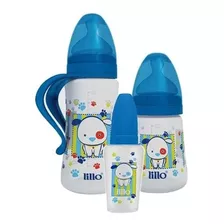 Kit Mamadeira Design Lillo 3 Pçs 50/180/300ml Azul - Lillo