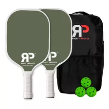 Paletas Pickleball Fibra De Carbono Ligero 2 Paletas 4 Pelot