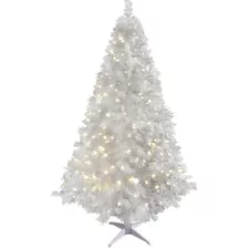 Arbol Navidad Blanco 2.0 Mts Luces Led 600 Ramas Frondoso