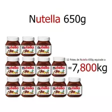 Kit Nutella C/12 Pote 650g Ferrero Nutella Potão