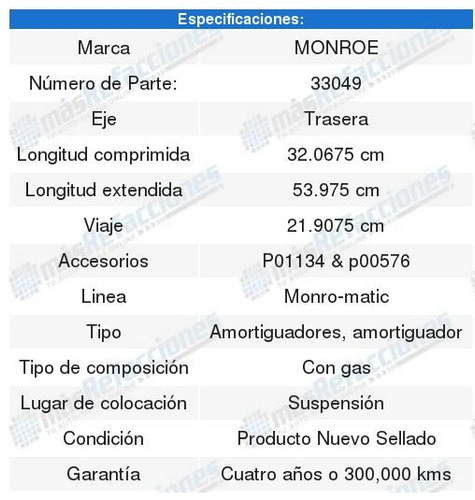 Isuzu Rodeo 91-95 2 Amortiguadores Monro-matic Monro-matic Foto 2