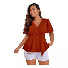 Blusa Cordoba Manga Campana Cinturon Escote Cruzado Curvy