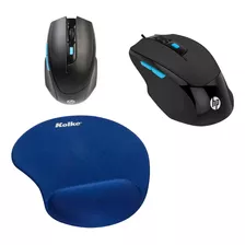 Mouse Gamer Hp M150 + Mouse Pad Kolke Con Apoya Muñeca