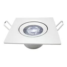 Spot De Led Embutir Quadrado Branco 5w 500 Luz Branca Cor Branco Frio (6500k)