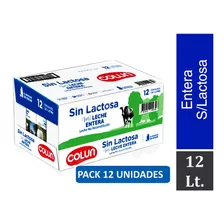 Leche Entera Sin Lactosa 1 Lt Colun, Pack 12