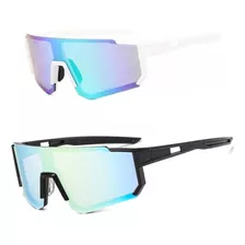 Óculos De Sol Bike Esportivo Corrida Proteção Uv Kit 2 Peças Cor Branco E Preto Cor Da Armação Branco E Preto Cor Da Lente Espelhado