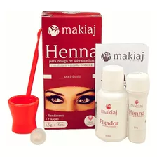 Kit Sobrancelha Henna Makiaj Profissional Fixação E Cor Top Cor Marrom