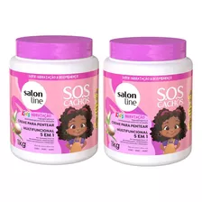 Kit 2 Creme Pentear Multifuncional Kids 1kg Salon Line