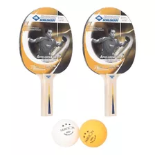 02 Raquetes Ping Pong Tenis De Mesa Donic Clássica + 2 Bolas