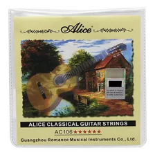 Cuerdas Para Guitarra Acústica Clásica Marca Alice Ac106