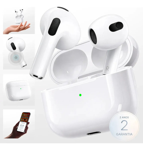 Fone Ouvido Bluetooth 5.4 Sem Fio Estojo De Carregamento Anti Ruido A Prova Dagua Compatível Com Ios Samsung Galaxy Android Tws Wireless Air Premium Microfone Touch Marca Pro Phone See