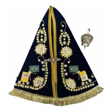 Manto P/ Imagem Nossa Senhora Aparecida 37cm Coroa Broche