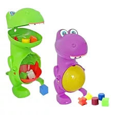 Brinquedo Educativo P/ Bebê Dino C/ Blocos Interativos
