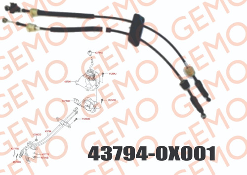 Cable Palanca Velocidades Hyundai I10 1.1l Marca Gemo Std Foto 5