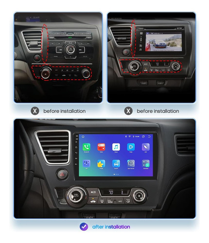Honda Civic 2013 - 2015 Estereo Android 13 4gb 64gb Carplay Foto 3