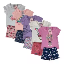 Kit 5 Conjuntos Femininos Roupas Infantil Menina Atacado