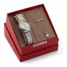 Relógio Feminino Mondaine 32608lpmkbe3 + Colar E Brinco