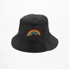 Boné Chapéu Bucket Hat Estampa Arco Iris Colorido Modinha