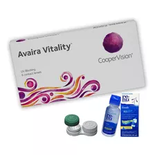 Lente De Contato Coopervision Avaira Vitality Grau + Estojo