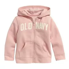 Poleron Niña Old Navy Logo Zip Rosa