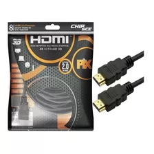 Cabo Hdmi Gold 2.0 4k Hdr 19p 8,0m Pix