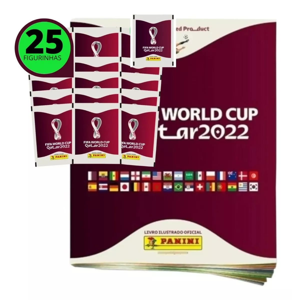 Album Da Copa Do Mundo + 25 Figurinhas Copa Qatar 2022