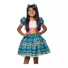 Vestido Infantil Caipira Festa Junina Luxo Moda Sunset