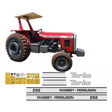 Kit Adesivo Trator Massey Ferguson Mf 292 Turbo +etiqueta Mk Cor Adesivo Massey Ferguson 292 Turbo