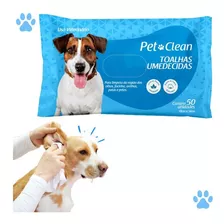 Toalhas Umedecidas Para Cães E Gato 50 Unidades Pet Clean
