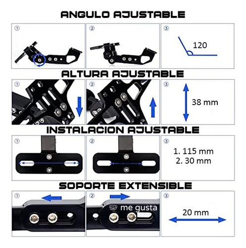 Extensor Porta Placa Lujo Universal Fender Eliminator Moto Foto 5