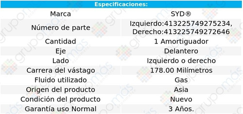 1 Amortiguador Gas Del Der O Izq Renault Koleos 12-14 Syd Foto 2