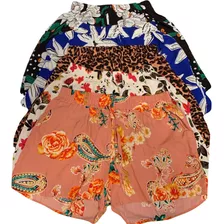 Kit 5 Shorts Viscose Feminino Verão Soltinho Floral Atacado