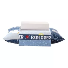 Jogo Cama Kids Priori Estampa Explorer 3 Pcs 130 Fios Döhler