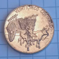 Moneda 25 Centavos Dominicanos Año 1989
