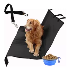 Cubre Asiento Trasero Auto Impermeable + Correa + Bowl Perro