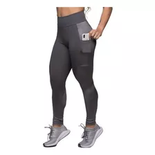 Calça Legging Fitness Dily Com Bolso Poliamida Metalic | 082