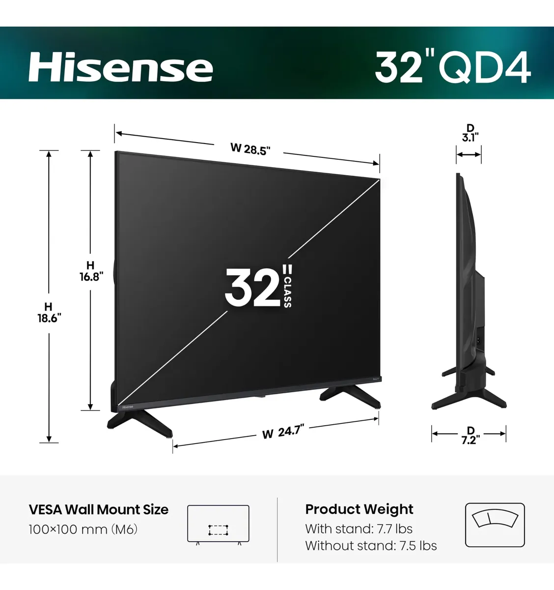 Tercera imagen para búsqueda de tv hisense 32 pulgadas 32e5610