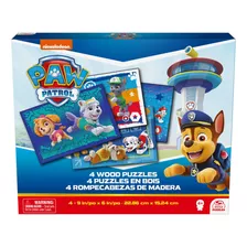 Set De 4 Rompecabezas Madera De Paw Patrol De 12-24 Piezas Cardinal