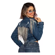 Jaqueta Feminina Franja Strass Pit Bull Jeans Original 65463