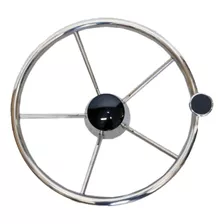 Volante P/ Barco Inox - C/ Botão De Controle - Diâm. 13,5''