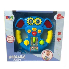 Volante Carro Brinquedo Infantil Som Luzes Realista Azul