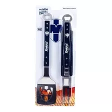 Set De 3 Utensilios Acero Inoxidable Para Bbq Rayados Venzo